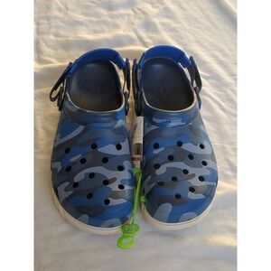 NWT Crocs Duet Max II Camo Redux Clog Blue Size 11 Mens